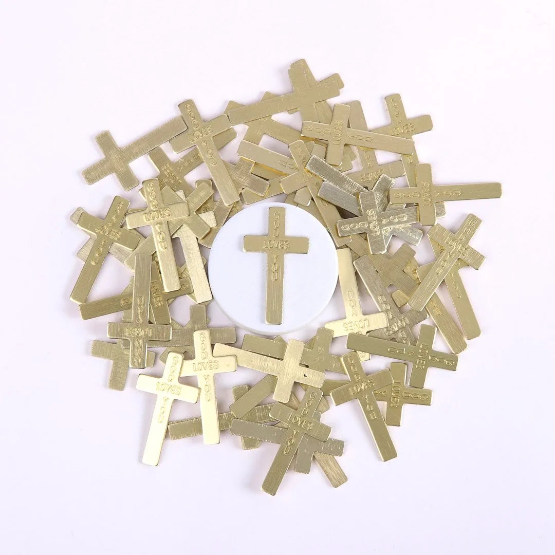POCKET CROSS GOD LOVES YOU GOLD 1000PK