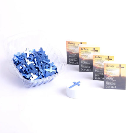 POCKET CROSS BLANK BLUE PK200