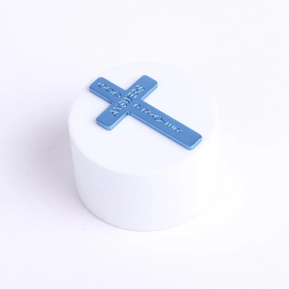 POCKET CROSS GOD ANSWERS PRAYERS BLUE PK200