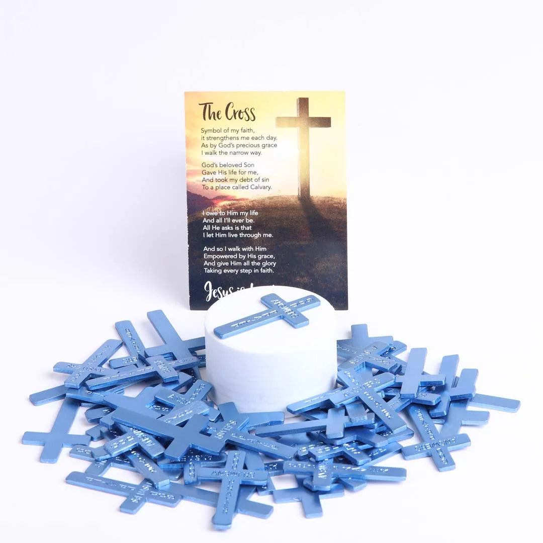 POCKET CROSS GOD ANSWERS PRAYERS BLUE PK200