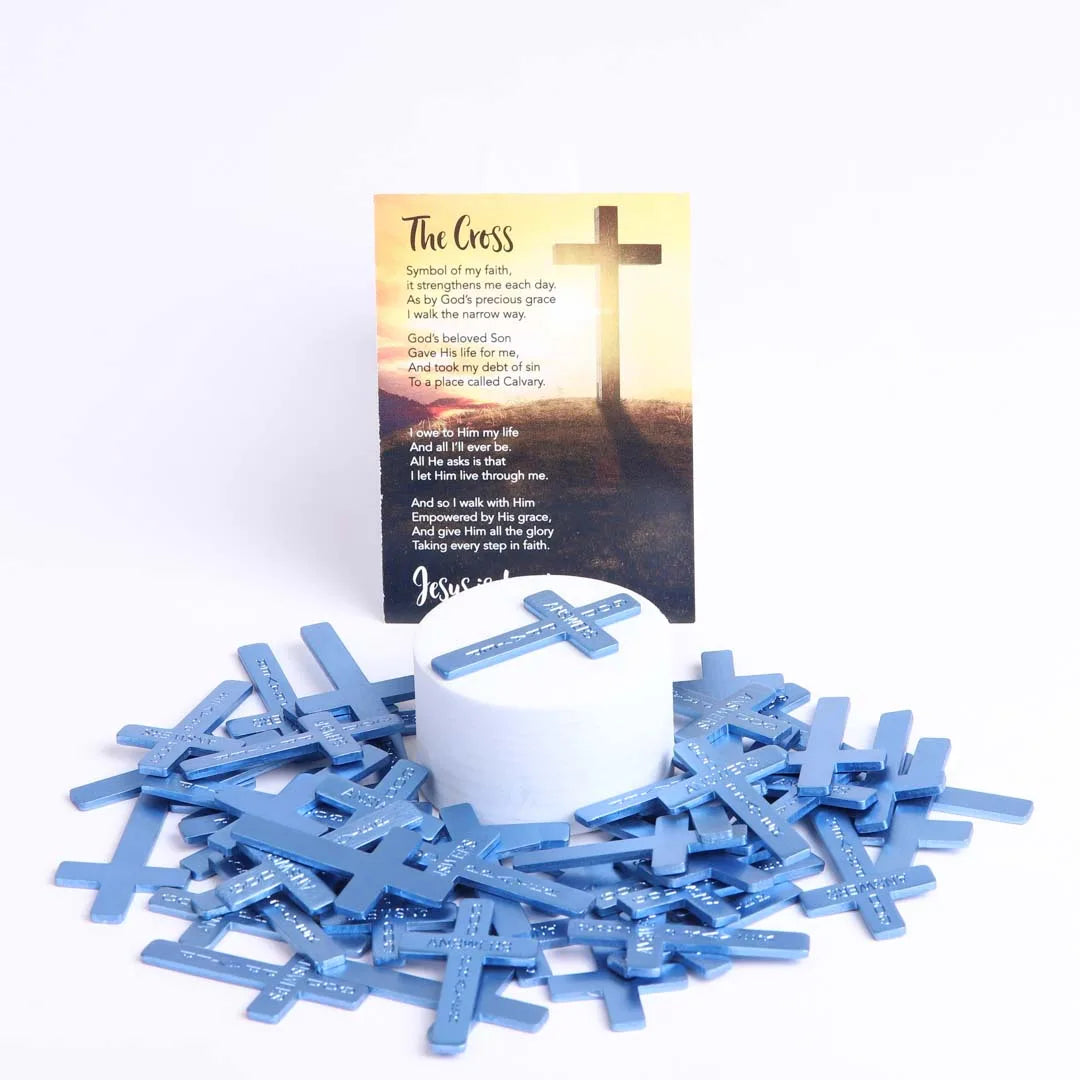 POCKET CROSS GOD ANSWERS PRAYERS BLUE 1000PK