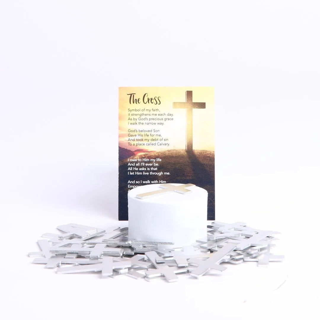 POCKET CROSS BLANK SILVER PK50