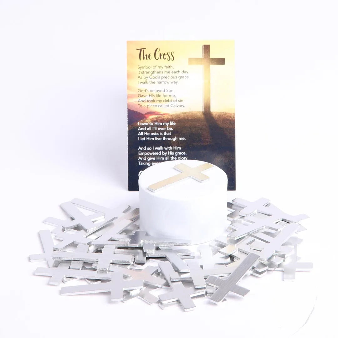 POCKET CROSS BLANK SILVER PK50