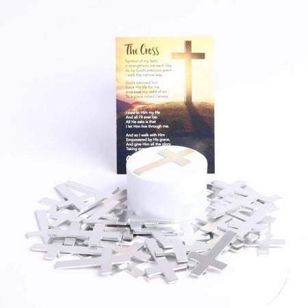 POCKET CROSS BLANK SILVER PK50