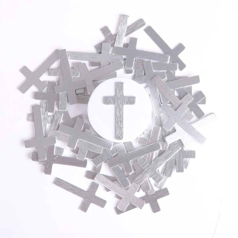 POCKET CROSS BLANK SILVER PK50