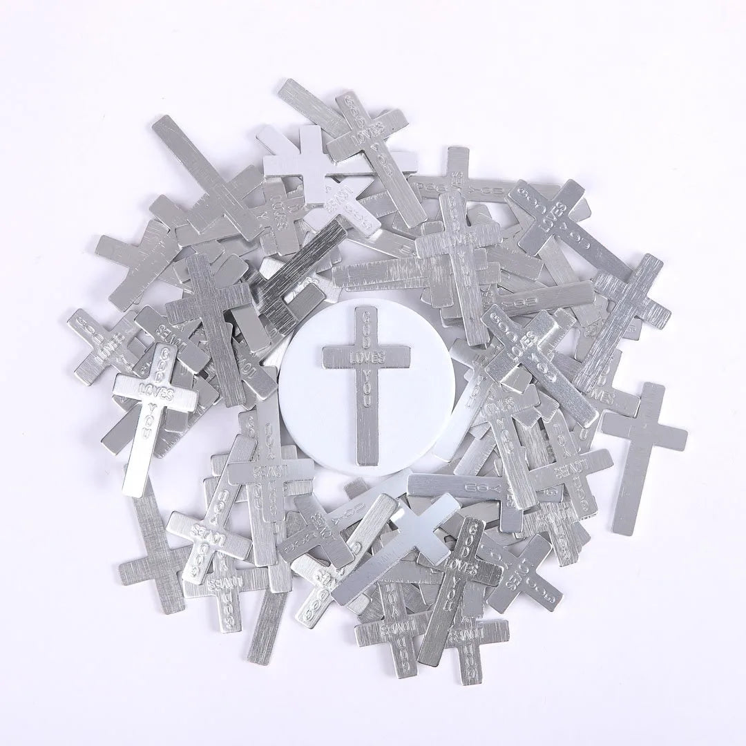 POCKET CROSS GOD LOVES YOU SILVER PK50