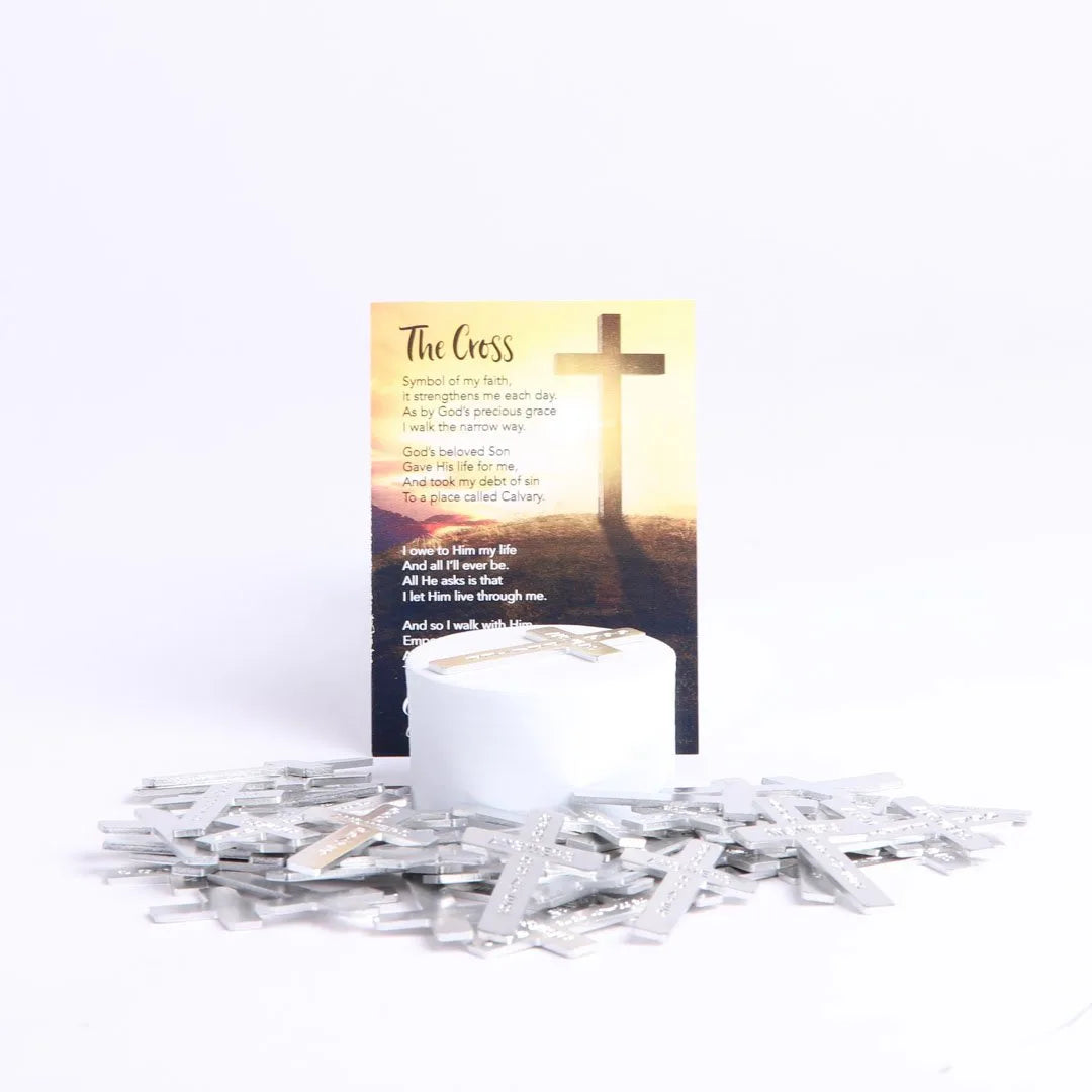 POCKET CROSS GOD ANSWERS PRAYERS SILVER 50PK