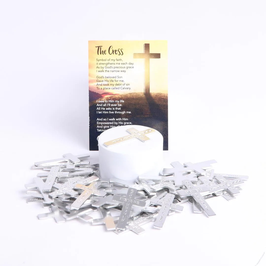 POCKET CROSS GOD ANSWERS PRAYERS SILVER 50PK