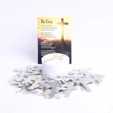 POCKET CROSS GOD ANSWERS PRAYERS SILVER 50PK