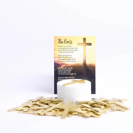 POCKET CROSS BLANK GOLD 50PK