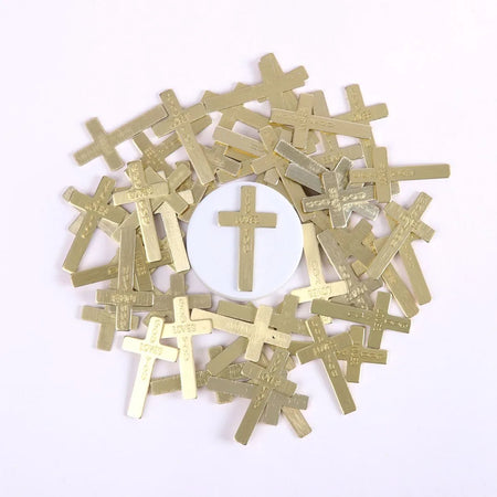 POCKET CROSS GOD LOVES YOU GOLD PK50