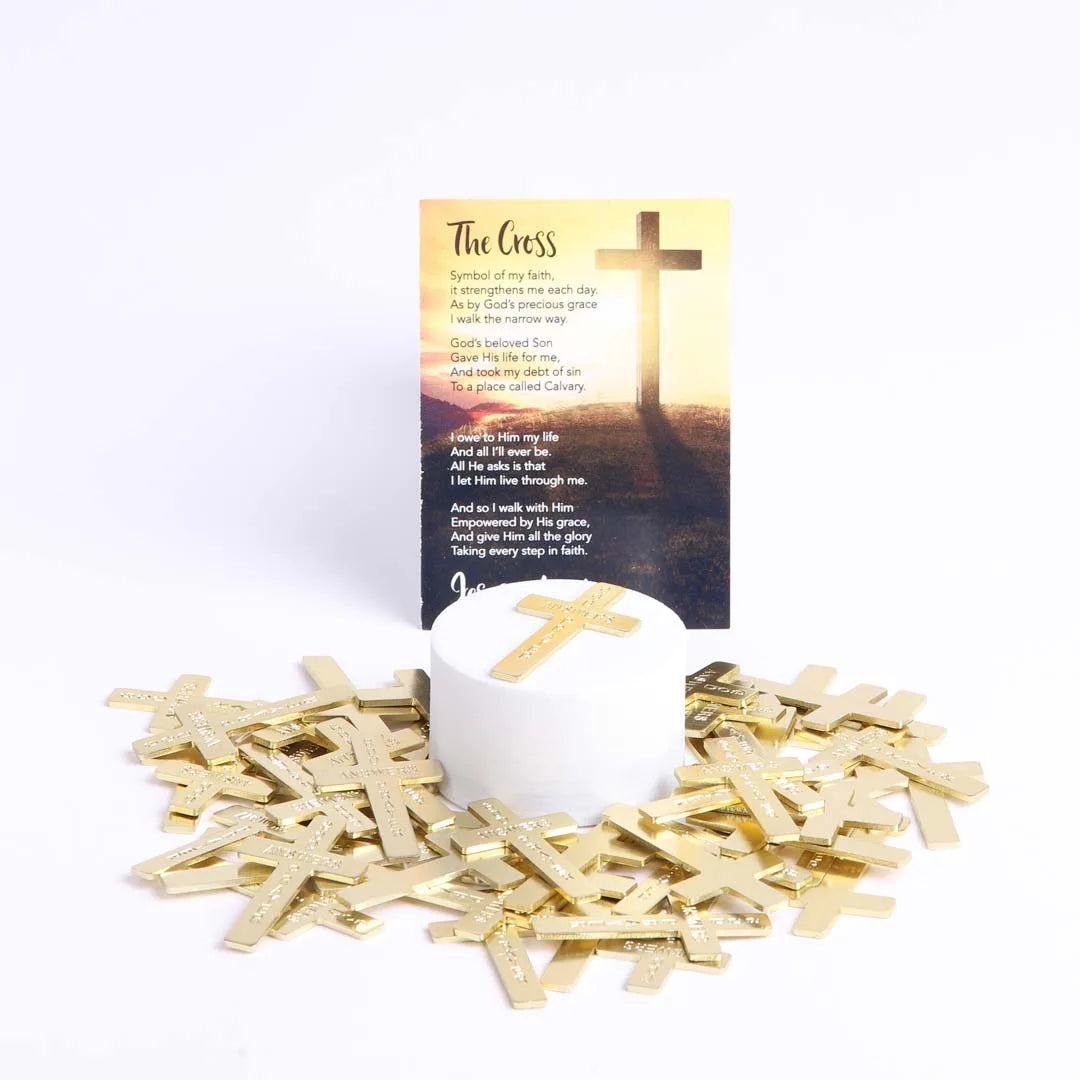 POCKET CROSS GOD ANSWERS PRAYERS GOLD PK50