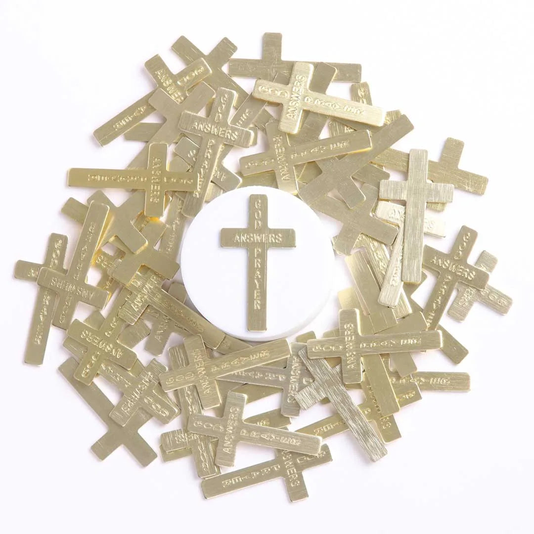 POCKET CROSS GOD ANSWERS PRAYERS GOLD PK50