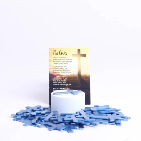 POCKET CROSS BLANK BLUE PK50