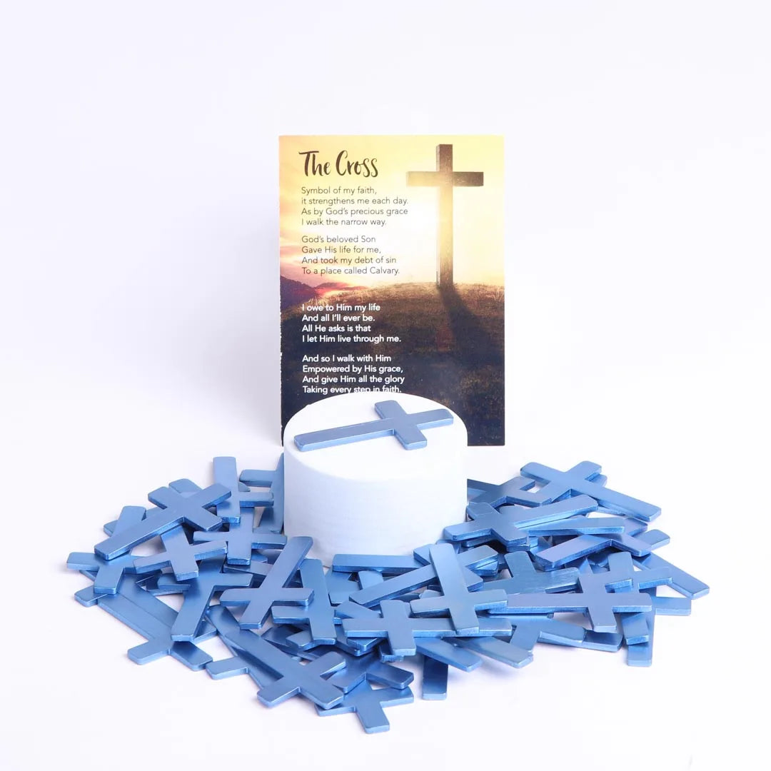 POCKET CROSS BLANK BLUE PK50