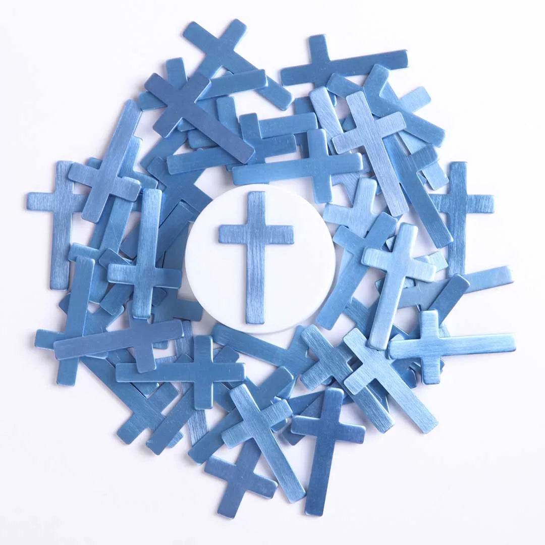 POCKET CROSS BLANK BLUE PK50