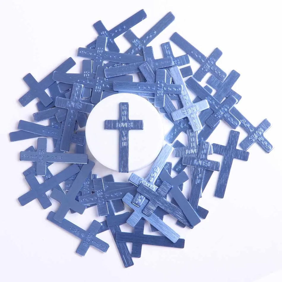 POCKET CROSS GOD LOVES YOU BLUE PK50