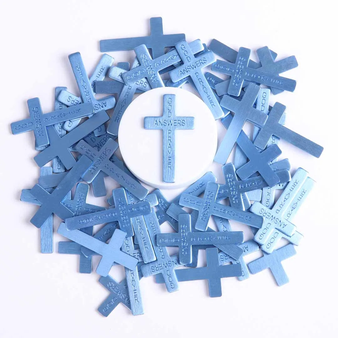 POCKET CROSS GOD ANSWERS PRAYERS BLUE PK50