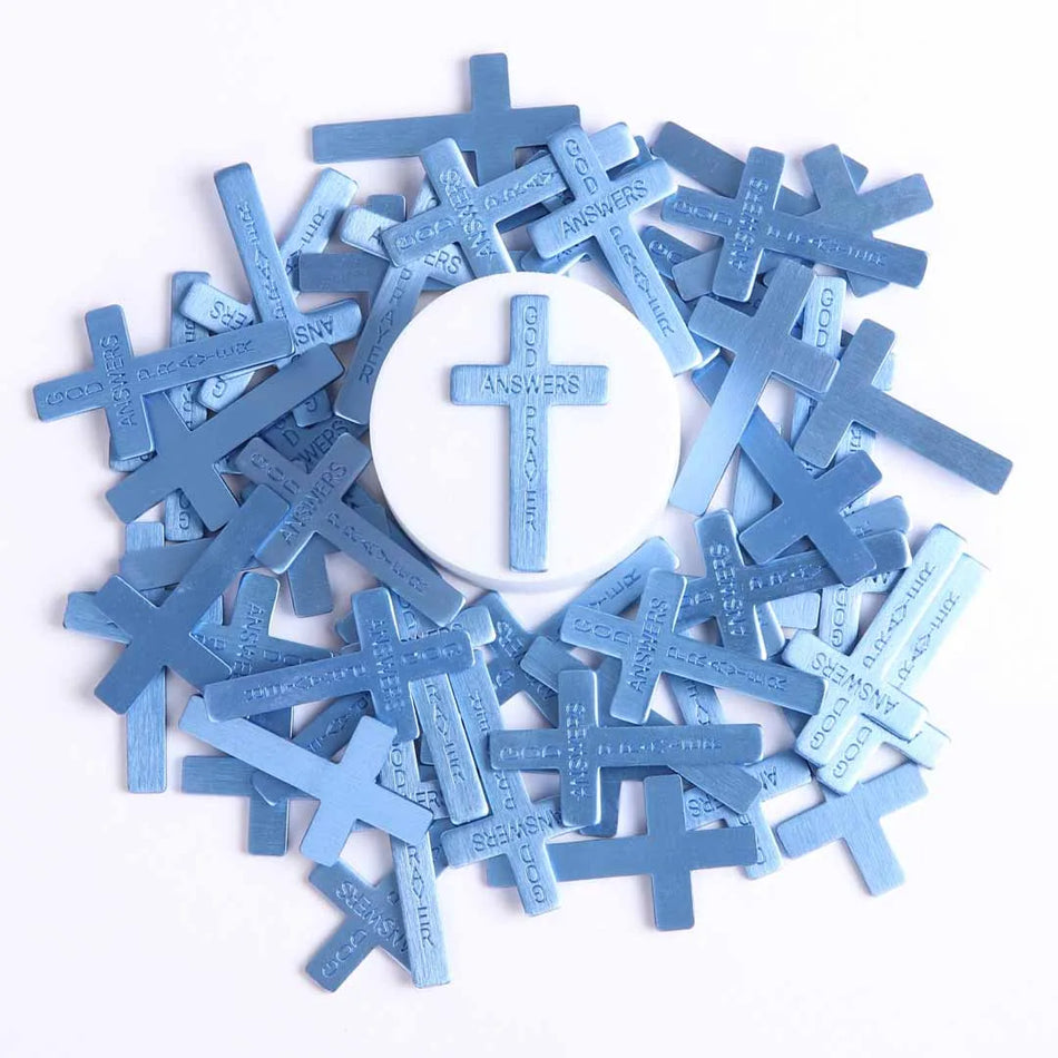 POCKET CROSS GOD ANSWERS PRAYERS BLUE PK50