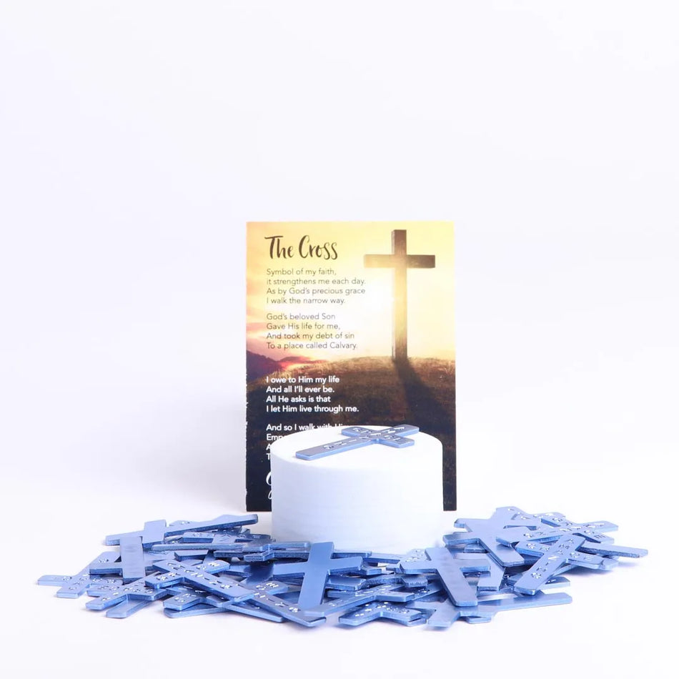 POCKET CROSS AMAZING GRACE BLUE PK50