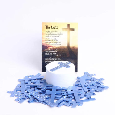 POCKET CROSS AMAZING GRACE BLUE PK50