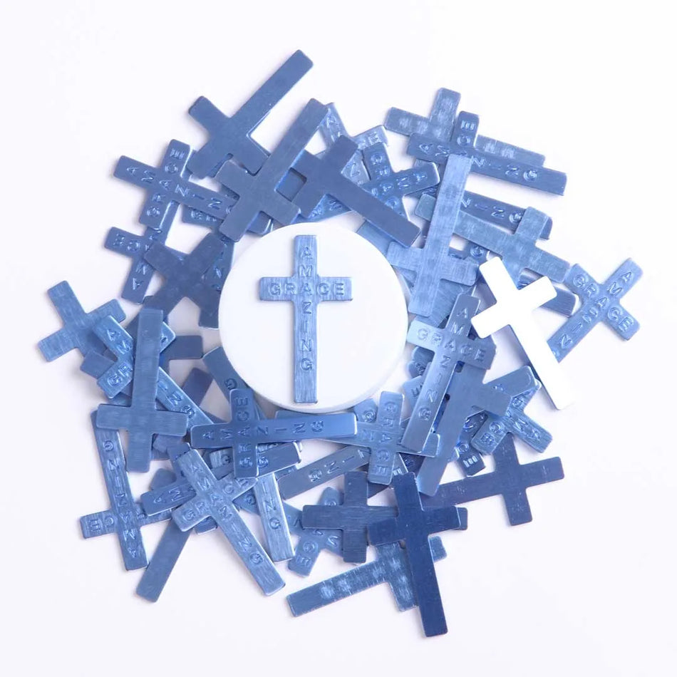 POCKET CROSS AMAZING GRACE BLUE PK50