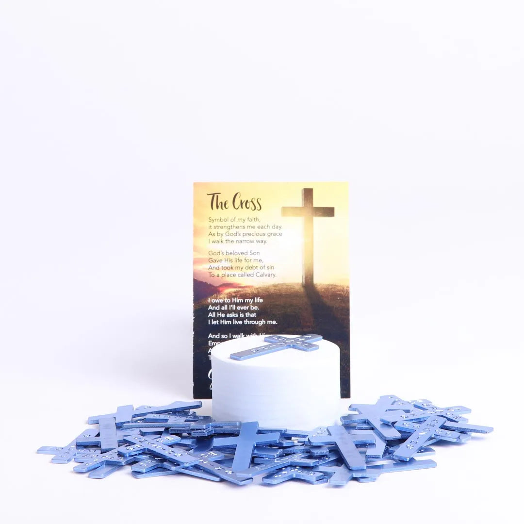 POCKET CROSS AMAZING GRACE BLUE PK200