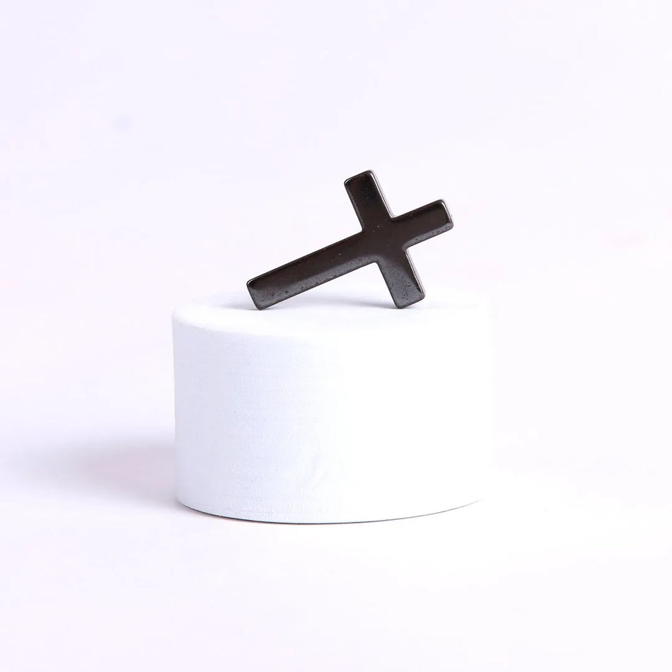 HEMATITE POCKET CROSS W/ CARD DISPLAY PK200