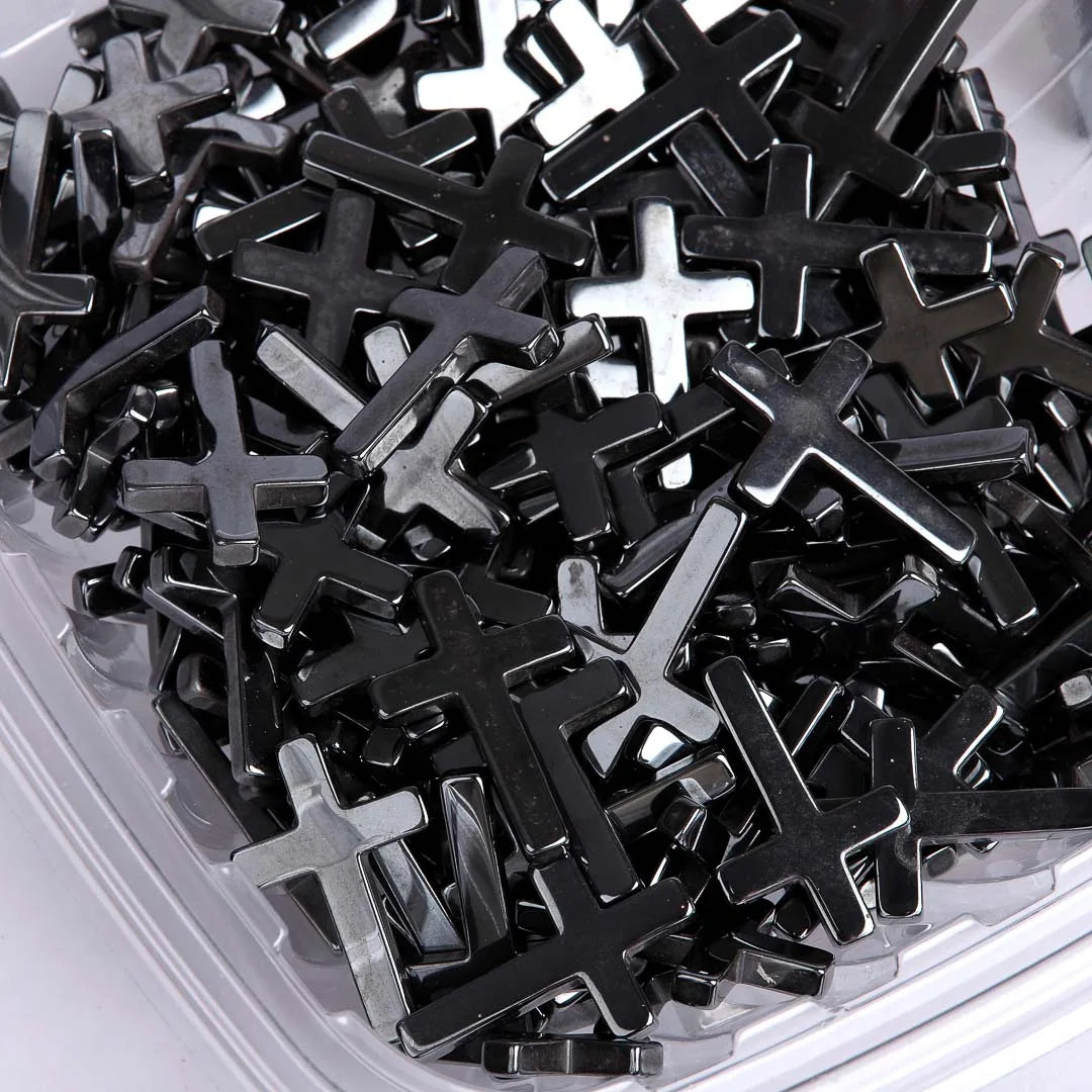 HEMATITE POCKET CROSS W/ CARD DISPLAY PK200