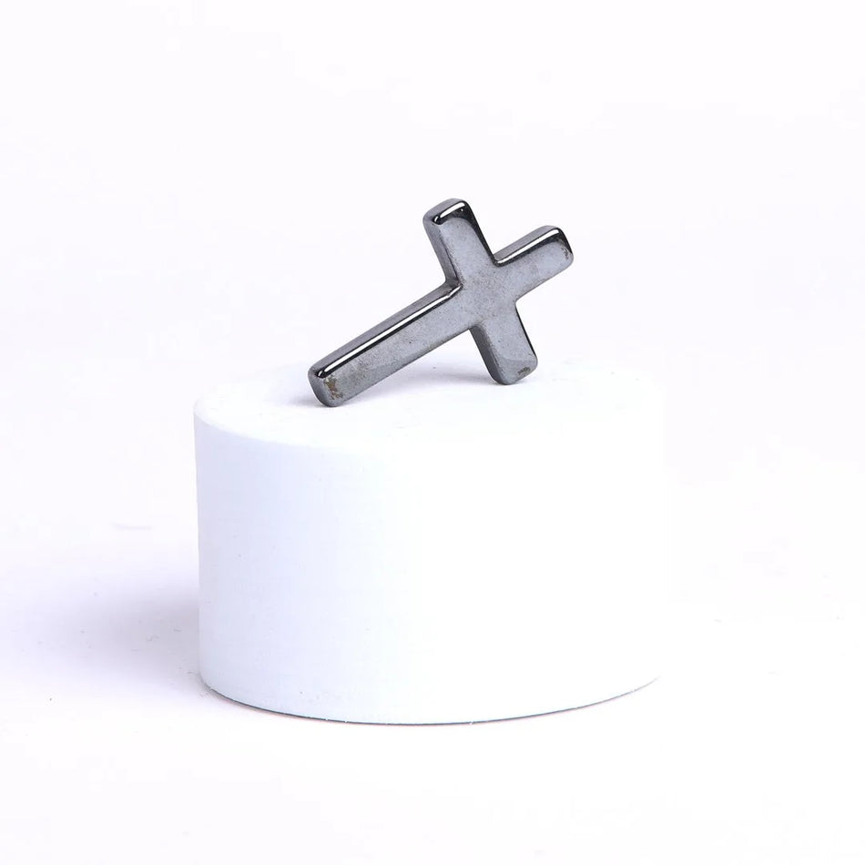 HEMATITE POCKET CROSS W/ CARD DISPLAY PK200