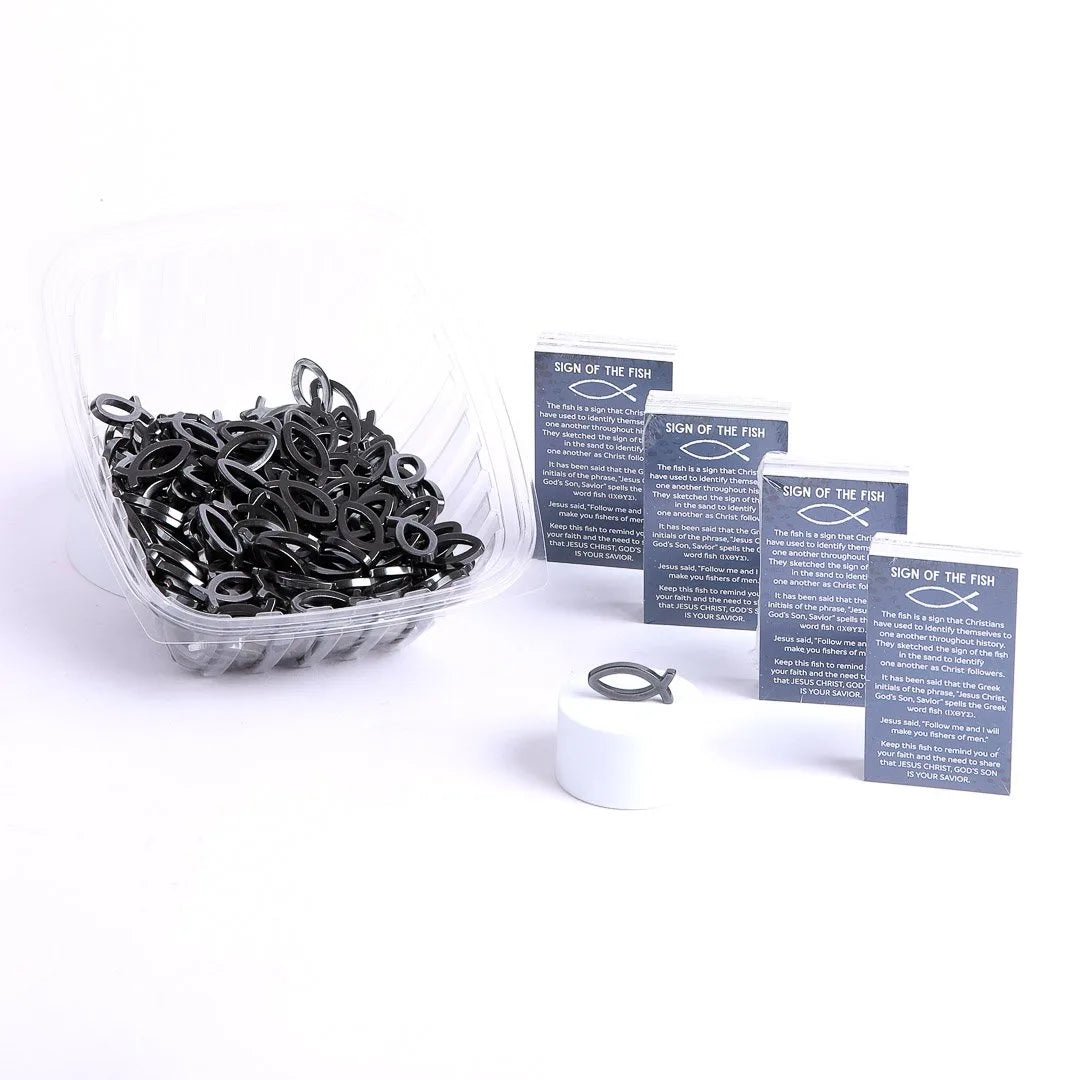 HEMATITE POCKET FISH W/ CARD DISPLAY PK200