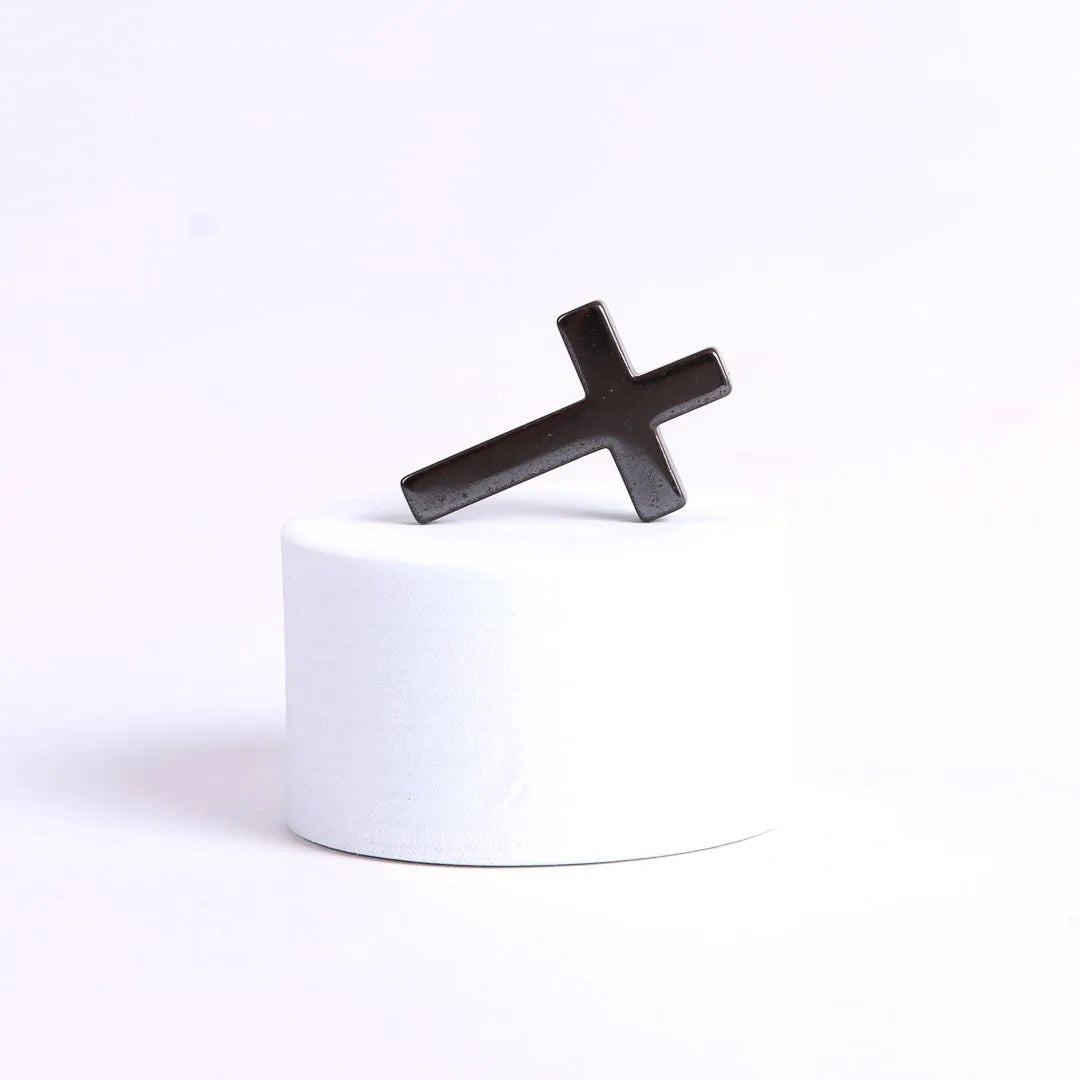 HEMATITE POCKET CROSS W/ CARD PK50