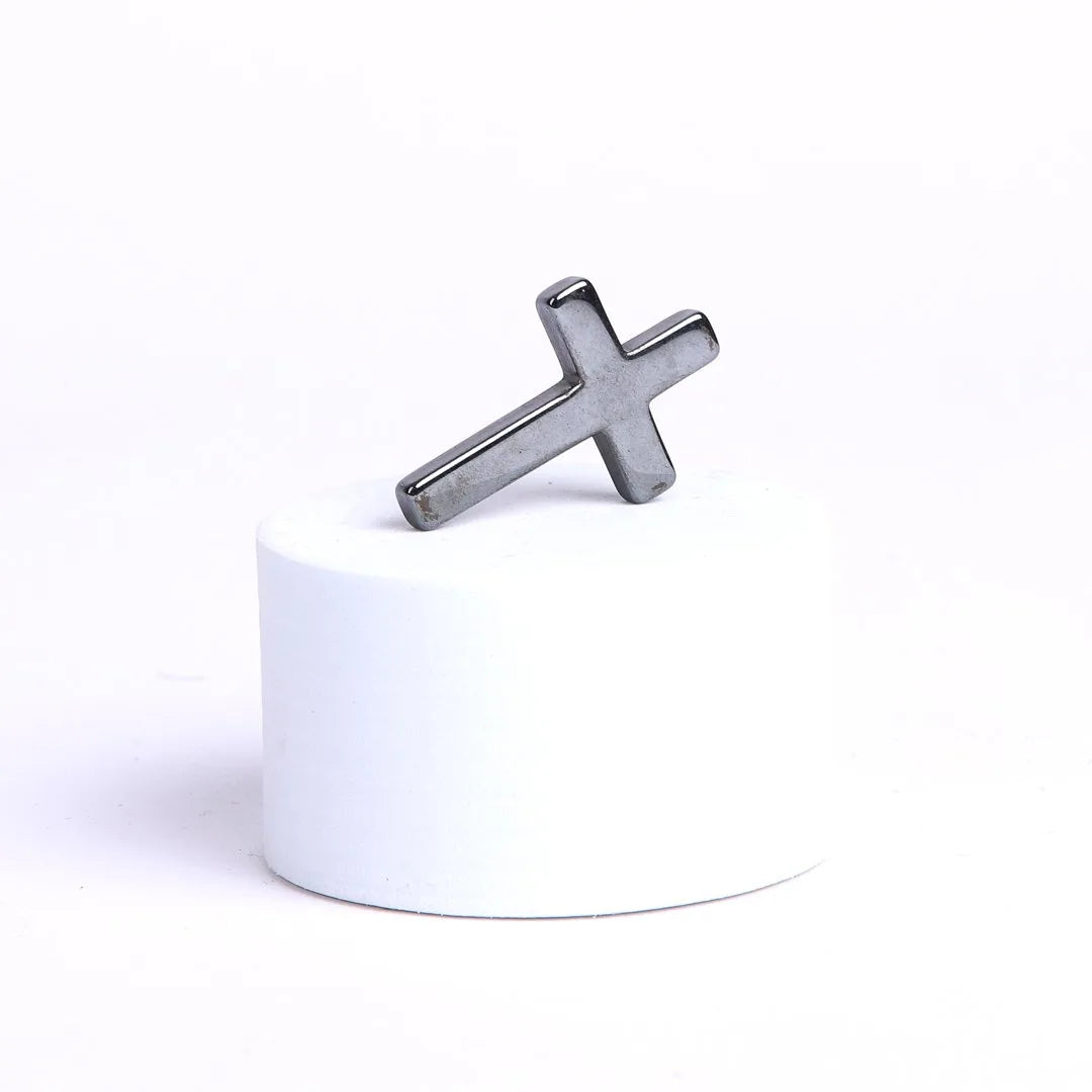 HEMATITE POCKET CROSS W/ CARD PK50