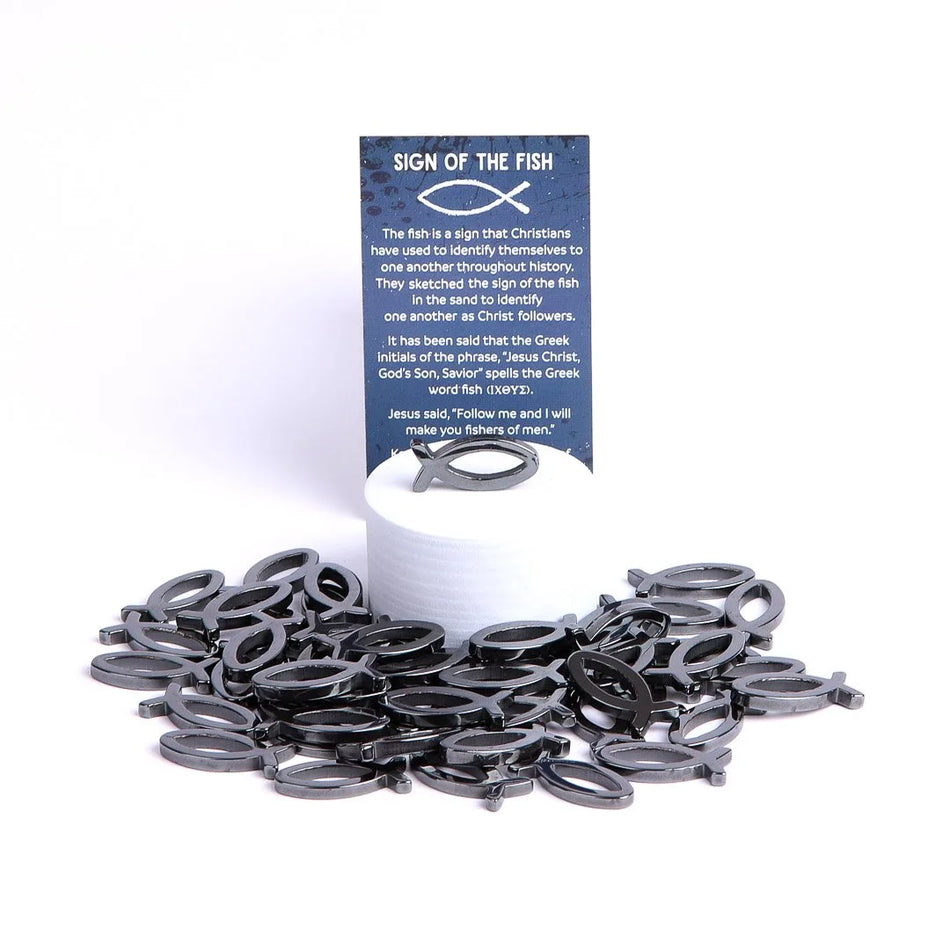 HEMATITE POCKET FISH W/ CARD PK50