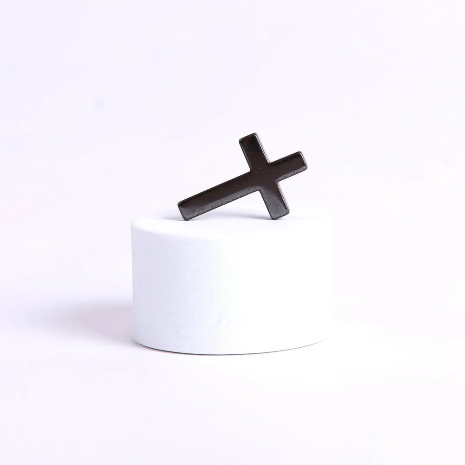 HEMATITE POCKET CROSS W/ CARD DISPLAY PK1000