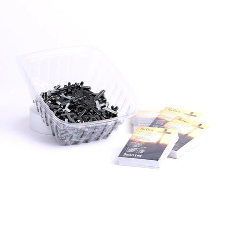 HEMATITE POCKET CROSS W/ CARD DISPLAY PK1000