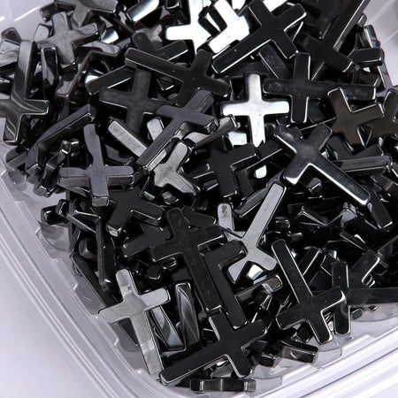 HEMATITE POCKET CROSS W/ CARD DISPLAY PK1000
