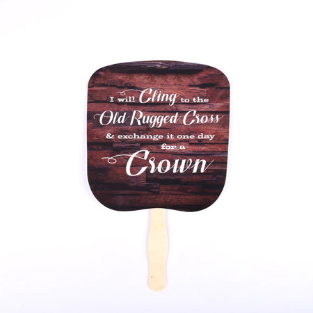 HAND FAN OLD RUGGED CROSS PK50