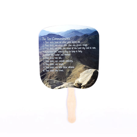 HAND FAN TEN COMMANDMENTS PK50