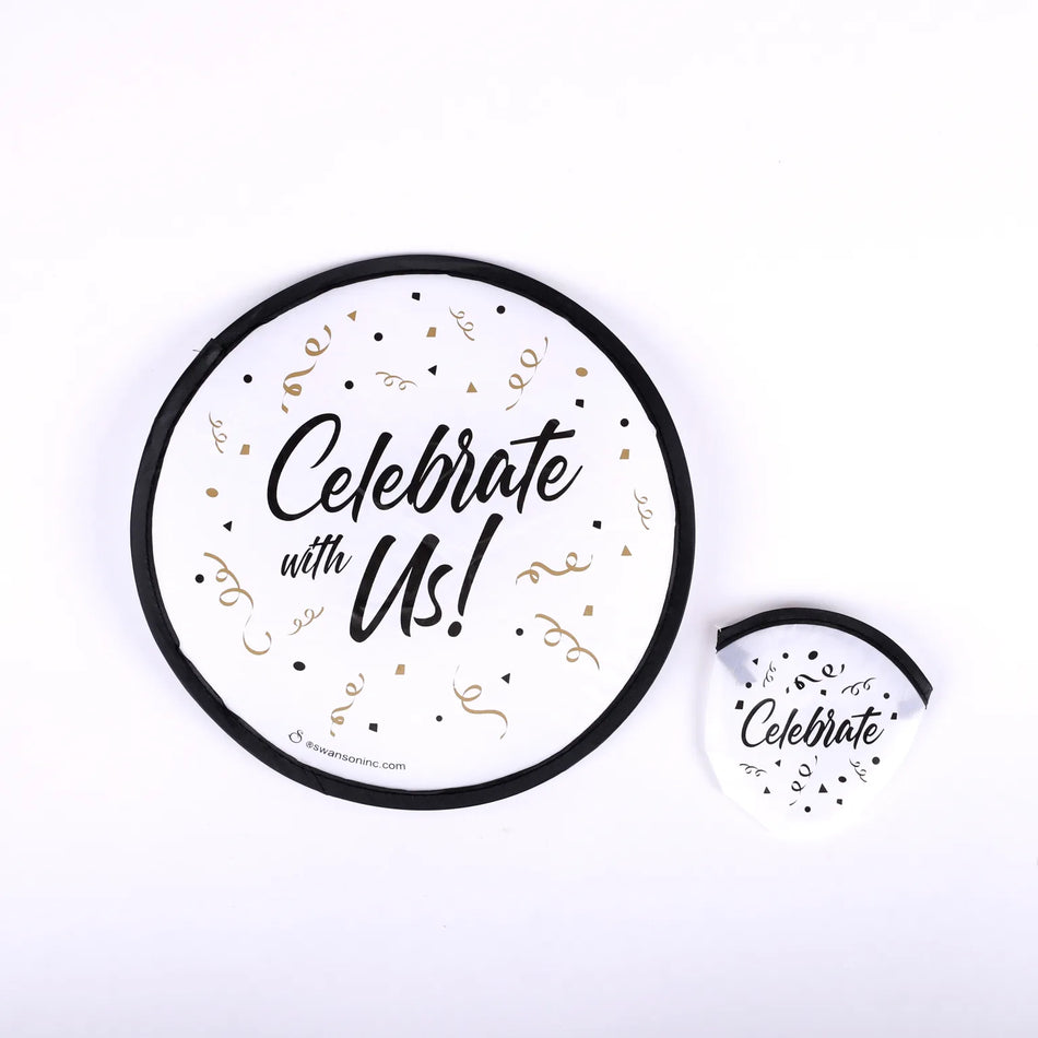 Foldable Hand Fan “Celebrate With Us” – Pk 6