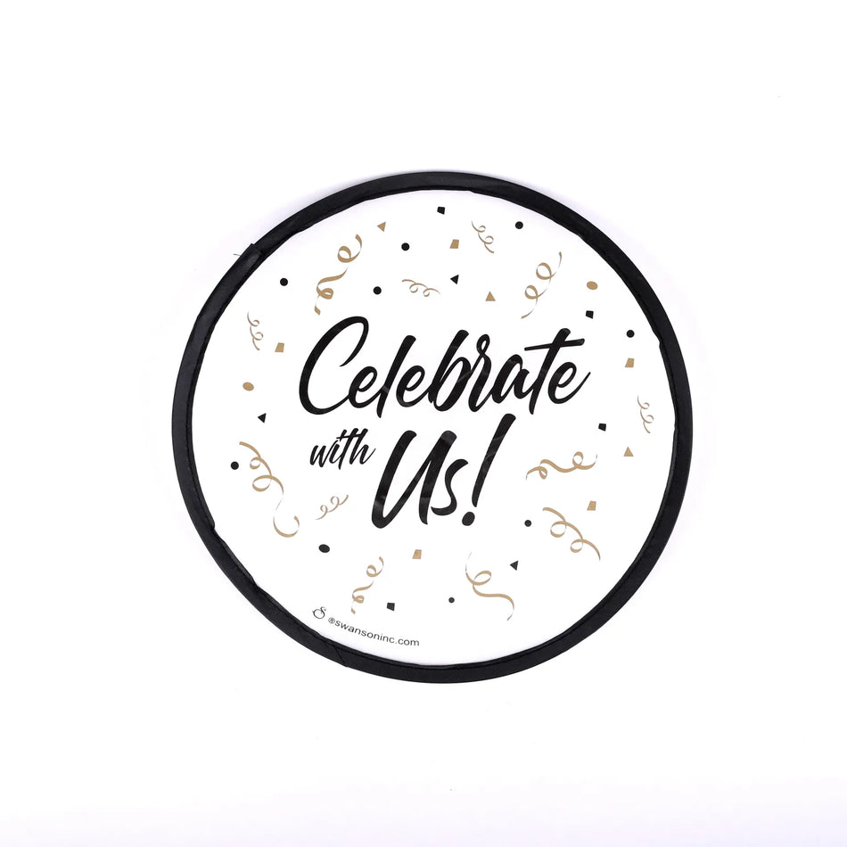 Foldable Hand Fan “Celebrate With Us” – Pk 6