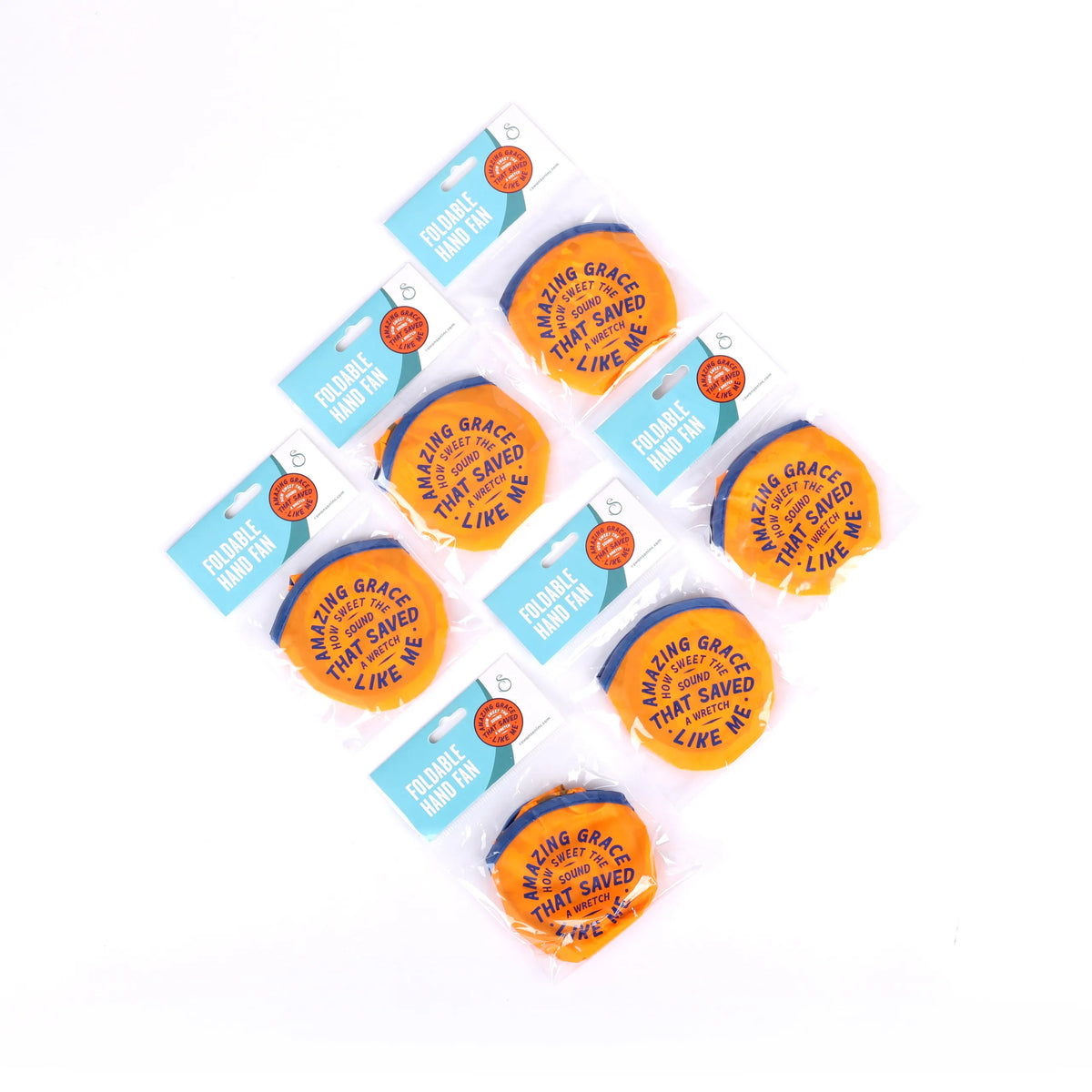 FOLDABLE HAND FAN AMAZING GRACE PK6
