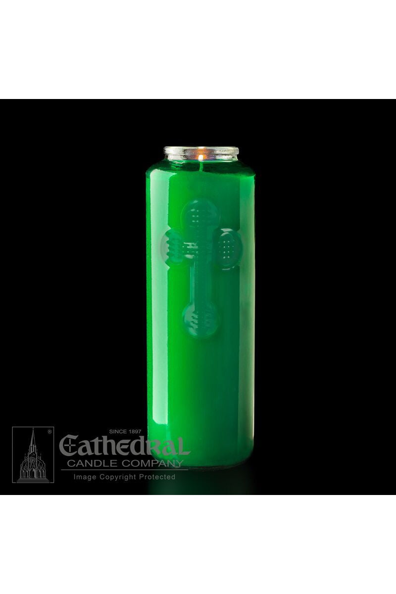 6-Day Green Glass Offering Candles - AF216-47 by Anchor Christian Distributors