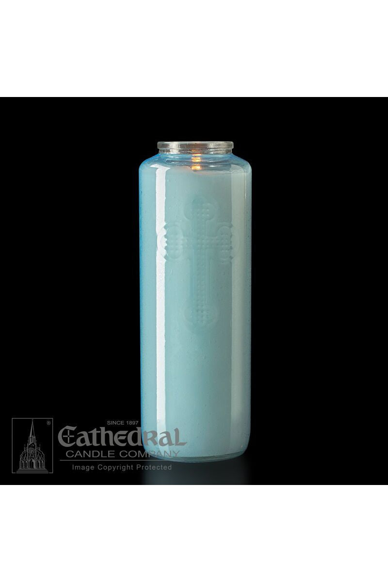 6-Day Light Marian Blue Glass Offering Candles - AF216-56 by Anchor Christian Distributors