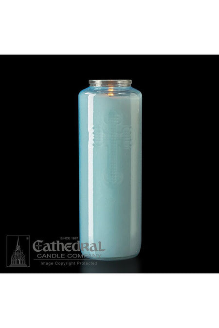 6-Day Light Marian Blue Glass Offering Candles - AF216-56 by Anchor Christian Distributors