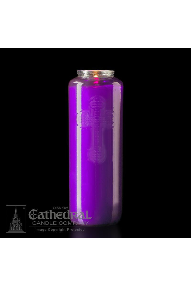6-Day Purple Glass Offering Candles - AF216-68 by Anchor Christian Distributors