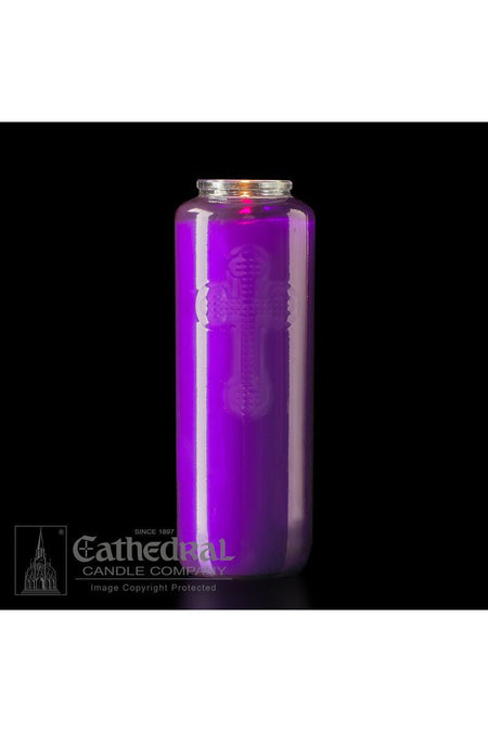 6-Day Purple Glass Offering Candles - AF216-68 by Anchor Christian Distributors