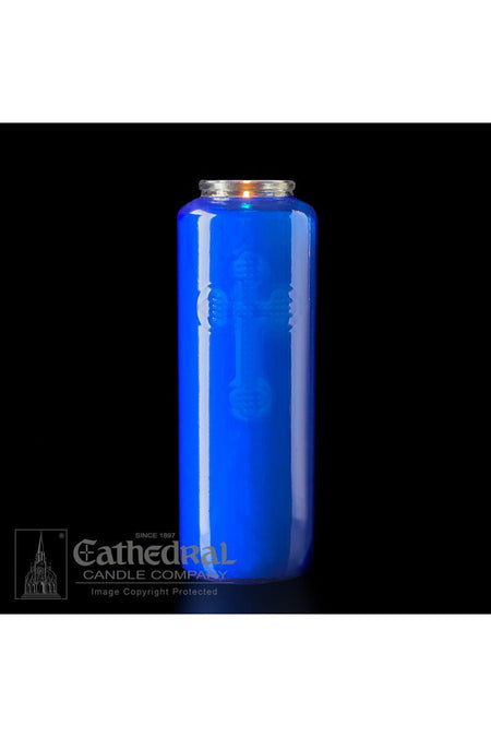 6-Day Sapphire Blue Glass Offering Candles - AF216-64 by Anchor Christian Distributors