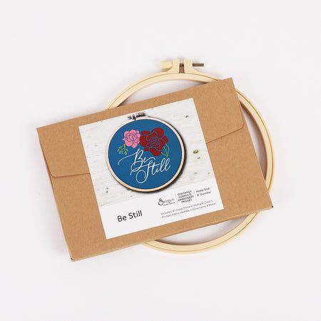 EMBROIDERY KIT - BE STILL 20.5cm