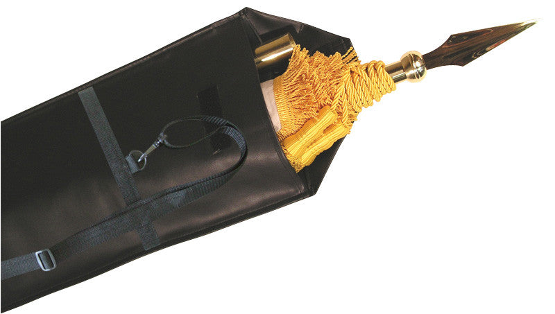 9"x70" Black Leatherette Flag Carrying Case With Strap